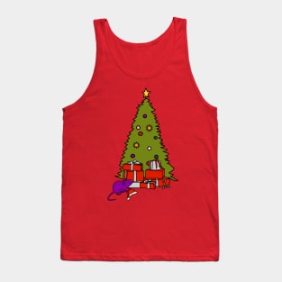 Rat with Santa Hat and Christmas Tree Tank Top